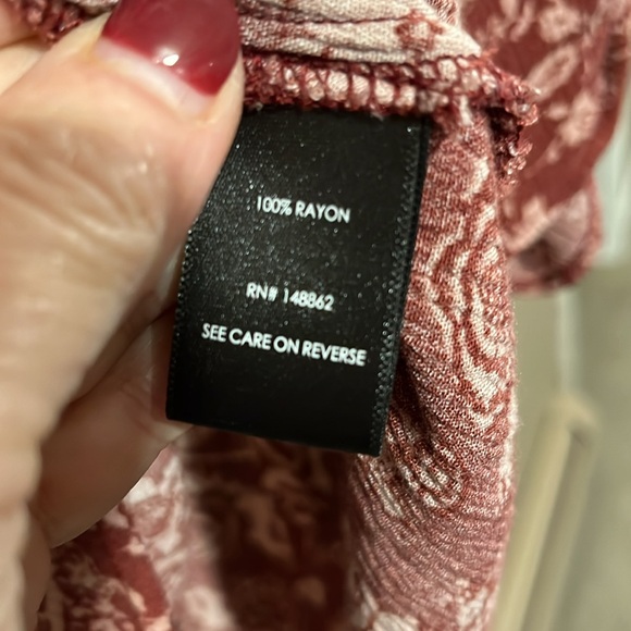 Torrid Floral Rose Table Boho Gauze Smocked VNeck Top Torrid Size 0 / Large - Picture 9 of 12